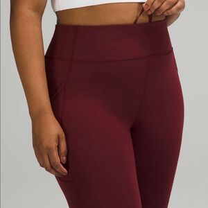 Lululemon Invigorate HR Tight 25” Red Merlot
